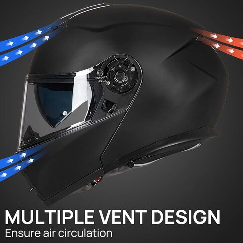 ILM Adult Motorcycle Modular Full Face Helmet Flip up Dual Visor DOT Approved Model 159(Matte Black,Large) in Saudi Arabia