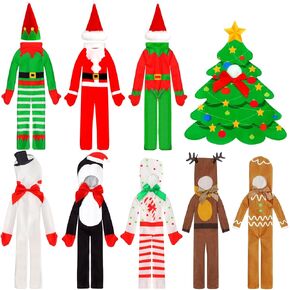 SUHINE 9 PCS عيد الميلاد شعرت ملحقات عيد الميلاد بالجملة مجموعة الزنجبيل الخبز رجل الثلج ELK XMAS TREE PENGUIN SANTA CLAUS للملابس لديكور عيد الميلاد (9 أجهزة كمبيوتر ، أنيقة)
