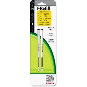 Refill for F301, F301 Ultra, F402, 301A, Spiral Ballpoint, Fine, Black, 2/Pack-2 Pack
