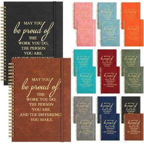 Qilery 20 Pcs Thank You Gifts A4 Leather Journal Bulk Employee Appreciation Spiral Notebook Gifts Small Notepad Inspirational Notebooks for Men Women Coworker Teacher,280 Pages