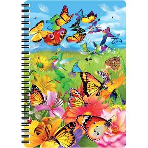 Notebook - Butter Flutter from Deluxebase. 80 Page Lined Lenticular 3D Butterfly Notebook. 8.5 x 5.5 in. Superb school or work stationery with artwork licensed from artist Michael Searle