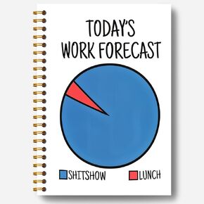 Today's Work Forecast Funny Notebooks for Work, Work Notebooks for Note Taking, Work Journal for Women Men, Funny Office Supplies, Hardcover Spiral Notebook 5.5x8.3 Inch