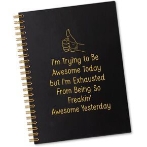 I'm Trying To Be Awesome Today 160 Blank Pages Spiral Notebook/Journal, Funny Inspirational Notebook for Colleague Coworker Team Member Team Work Staff Friend, Office Gifts for Colleague