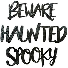CRAFTERS SQUARE Halloween Themed Metal Crafting Words, 3.25 X 1.75 INCHES
