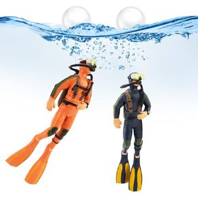 2 Pack Fish Tank Decorations Little Diver Decorative Ornament Floating Pendant for Creative Fish Tank Accessories, Aquarium Decorations, Marine Landscaping