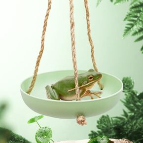 Plastic Frog Swing Toys with Suction Cup, Frog Habitat Platform, Reptile Decorations for Terrarium, Frog Tank Accessories, Terrarium Decor for Tree Frog, African Dwarf Frog, Frog and Toad