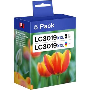 LC3019XXL High Yield Compatible Ink Cartridge Replacement for Brother LC3019XXL Ink Cartridges, ( 2 Black, 1 Cyan, 1 Magenta, 1 Yellow) , Use with MFC-J6530DW, MFC-J5330DW, MFC-J6930DW Printer