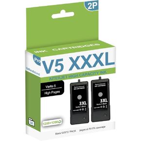 High Premuin ReManufactured Ink Cartridge Replacement for Kodak Verite 5 XXXL for Verite 55W ECO Verite 55 Eco Verite 65XXXL Verite 55XXXL Plus (2Pack), BLACK, AITERJET-V50-2PACK