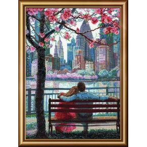 Aine - Blooming New York A1015, Cross Stitch Kits 15¾"x15¾, Cross Stitch Kits for Beginners & Advanced, Crossstitching Kits Adult, Counted Stitching Kits, Embroidery Kit