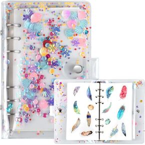 MUDOR Reusable Sticker Collecting Book Album, 80 Sheets Sticker Collection Book, Sticker Storage Organizer Binder for Collecting Stickers, Labels (A6, Quicksand)
