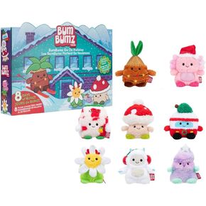 BumBumz 4.5-inch Holiday 8 Pack - Santa’s Milk Maxine, Festive Tree Tatiana, Daisy Flower Danielle, Van Vance, Yeti Yano, Palm Tree Pedro, Axolotl Aimee, and Mushroom Stan
