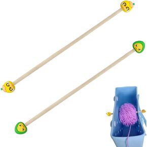 2 Set Yarn Spinner for Bogg Bag, Wooden Rotating Yarn Holder with Silicone Cap，Portable Knitting Accessories for Beach Tote Bag