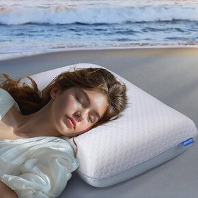QUTOOL Gel Memory Foam Pillows, Ventilated Bed Pillow for Neck and Shoulder Pain, Cooling Pillow for Side Back Sleeper, Ergonomic Pillow with Washable Cover, Standard Size