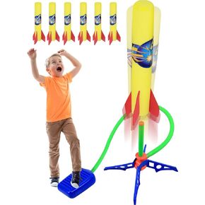 Kiddie Play Rocket Launcher للأطفال للتخطى 6 روكتس في الهواء الطلق هدية للبنين والبنات الذين تتراوح أعمارهم بين 6 سنوات وما فوق