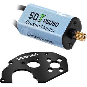 RC Motor 050 50T Brushed Motor with Aluminum Alloy Transmission Gearbox for Axial SCX24 AXI00002 AXI00001 AXI90081 AXI00006 AXI00005 1/24 RC Crawler Upgrade Parts (Assembled), Red
