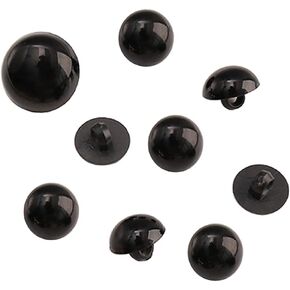 100 Pcs Black Safety Eyes Buttons Plastic Solid Mushroom Beads DIY Sewing Crafting Buttons for Puppet Bear Doll Animal Stuffed Toys (15 MM)