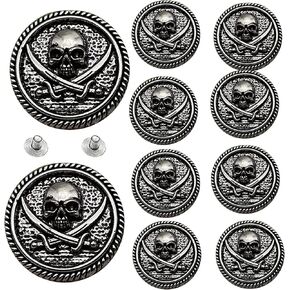 10pcs 30mm (1.18 بوصة) أزرار الظهر المسمار لجلد جمجمة الجلد الظهر الأزرار الخلفية الخلفية الجلود الزخرفة الزخرفة الديكور لأحزمة المحافظ أكياس الأكياس