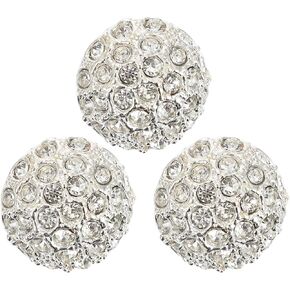 SEWACC 3pcs Metal Buttons with Diamonds Decoraciones Para Uñas Craft Buttons Rhinestone Fastening Button Sew on Buttons Upholstery Buttons Metal Decor Buttons with Loop Flat Sofa Alloy