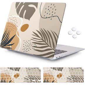 iCasso for MacBook Air 13 Inch Case 2018-2020 Release A2337 M1/A1932/A2179 with Retina Display Touch ID, Protective Hard Plastic Shell Case and Keyboard Cover for MacBook Air 13 (Weeds)