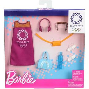 Barbie Storytelling Fashion Pack of Doll Clothes Inspired by The Olympic Games Tokyo 2020: Dress with 6 Accessories Dolls, Gift for 3 to 8 Year Olds