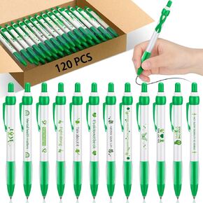 Ctosree Mental Health Awareness Pens Gifts Bulk 12 Style Green Ribbon Retractable Gel Pens Black Ink Mental Health Awareness Accessories Favors Items for Office Charity Stuffers(120 Pcs)