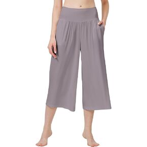 WiWi Women's Wide Leg Capri Pants Viscose from Bamboo Palazzo Lounge Bottoms with Pockets High Waist Pajama Bottom S-XXL in Kuwait