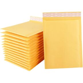 Lovilly10 PCS الأصفر كرافت الورق الفقاعة البريد -11.8x9.8x0.11 بوصة ، مقاومة للماء ومقاومة للدموع ، مثالية لتخزين الكتب والوثائق والملابس ، مع شرائط سريعة البذور ذاتية التآكل