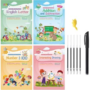 Magic Ink Copybooks for Kids Reusable Handwriting Workbooks for Preschools Grooves Template Design and Handwriting Aid (5)