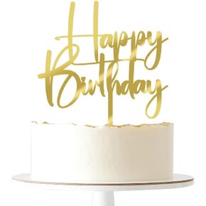 Black Happy Birthday Cake Topper, black Glitter Happy Birthday Cake Bunting Deco, Baby Gender Reveal Party/Anniversary Party/Birthday Party Decoration Supplies (Paper)