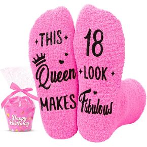 HAPPYPOP 18th Birthday Gift Ideas for Girls - Socks Birthday Gifts for 18 Year Old Girl, 18th Birthday Gifts for Teenage Girls