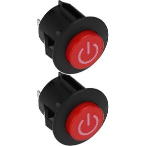 SING F LTD 2Pcs Power Start Button Switch 3Pin One Button Start Switch 12V for Children's Electric Car RC Remote Ccontrol Electric Car(26mm)