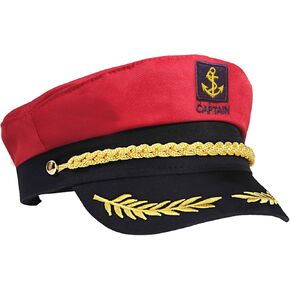 KKBES Captain Hat Nautical Hat Adjustable Captains Hat Yacht Captain Costume Navy Marine Admiral Hat