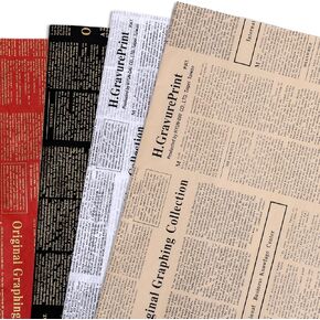 Whaline 90 Sheet Vintage Newspaper Tissue Paper Retro Old Newsprint Gift Wrapping Paper 13.7 x 19.6 Inch Kraft Magazine Newspaper Art Tissue Paper for Wedding Birthday Baby Shower Party Craft Decor