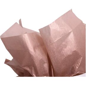 UNIQOOO 40 Sheets 20X26 Large Premium Metallic Rose Gold Champagne Gold Tissue Gift Wrap Paper Bulk - Recyclable Gift Wrapping Accessory - Perfect for Gift Bags, Wedding, Party, DIY Crafts