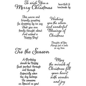 Tis Season Merry Christmas Sentiments Sayings Phrase Rubber Clear Stamp for Scrapbooking Card Art Craft Stamps