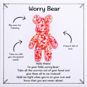 Pocket Bear Hug, Anxiety Relief Gifts, Mental Health Positivity Gift for Men Women, Autism Fidget Gifts, Surgery Worry Gift, Thoughtful Present for School Anxiet, Rainbow Blue