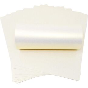 10 x A4 White With Gold Shimmer Pearlescent Shimmer Paper 32lb bond Double Sided Suitable for Inkjet and Laser Printers