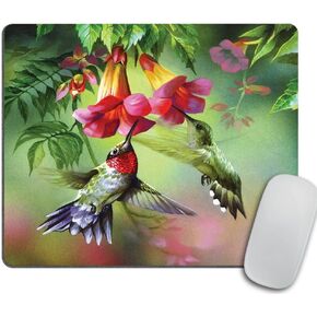 Hummingbird Flowers Mouse Pad Personalized Design Non-Slip Rubber Mousepad