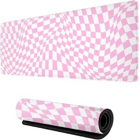 Vintage 60s 70s Retro Checkered Mouse Pad Gaming XL Large Mousepad Desk Mat Long Extended Big Keyboard Pads Table Accessories for Gaming and Office Pc Laptop Computer 31.5 X 11.8 Inch