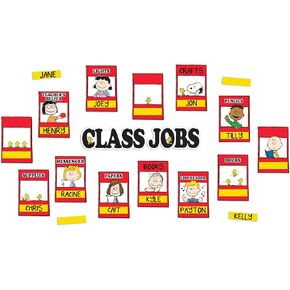 Eureka Peanuts Mini Class Jobs Bulletin Board Set and Classroom Decorations for Teachers, 46 Pieces