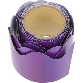 16Ft Bulletin Board Borders Purple Classroom Bulletin Border Paper Scalloped Rolled Border Trim for Classroom Cork Board White Board Décor