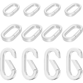 10Pack Carabiner Clip Pendant Clasp for Jewelry Making,18K Gold and Silver Necklace Clasp and Closures Jewelry Carabiner Charm Clasp for Necklace Bracelet