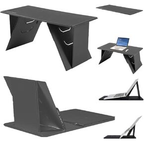 Foldable Lap Desk, Folding Lap Desk with Angle Adjustable, Lap Desk Bed Tray Table, Light Weight Foldable Portable Laptop Bed Table for Working Reading Writing, Eating