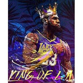 F-CANLAN Round Full Drill Diamond Painting Kit, 5D DIY Basketball King Diamond Painting with Gem Basketball Enthusiast Diamond Dots Arts Crafts Set for Adult Children Room Decor (12X16 inches)
