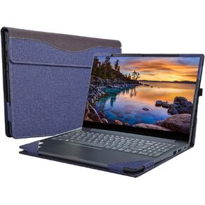 Laptop Cover for Lenovo 2023 V15 G3 IAP 15.6" FHD Business Laptop Computer/ V15 G4 /V15G2 IJL/All-Inclusive Drop-Proof Case PU Leather Inner Pocket Cover (Blue)