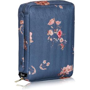 Luxury Silk Stain Bible Cover case for Women, Pink Bible Cases for Woman， Classic Flower Bible Study Supplies for Women Men. Multifunction Bible Tote Bag.