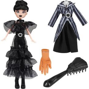 10 inch Doll and Accessories, Black Gothic Gown with 2 Dresses ,Black Comb and Thing