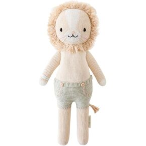 cuddle + kind Sawyer The Lion Little 13" Hand-Knit Doll – 1 Doll = 10 Meals, Fair Trade, Heirloom Quality, Handcrafted in Peru, 100% Cotton Yarn