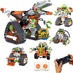 anysun 5 in 1 STEM Robot Building Kit, Dinosaur Building Toys for Kids Age 8-12, Remote & APP Controlled, Educational Robotics Science Toy for Boys Girls Christmas and Birthday - 539pcs