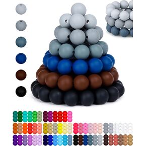 160pcs Fiveizero 12 مم حبات السيليكون لصنع السلسلة المفاتيح ، والأخضر المختلط 6 ألوان مستديرة حبات السيليكون كبيرة للأقلام ، والخرز المطاطي للأسوار والحرف اليدوية DIY